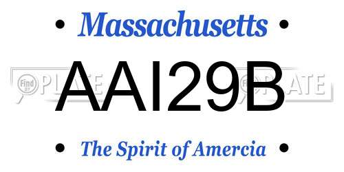 AAI29B Massachusetts License Plate