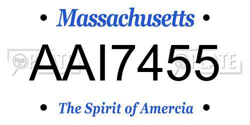 AAI7455 Massachusetts License Plate