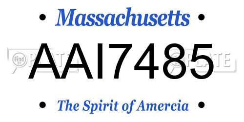 AAI7485 Massachusetts License Plate