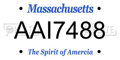 AAI7488 Massachusetts License Plate