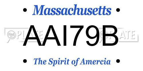 AAI79B Massachusetts License Plate