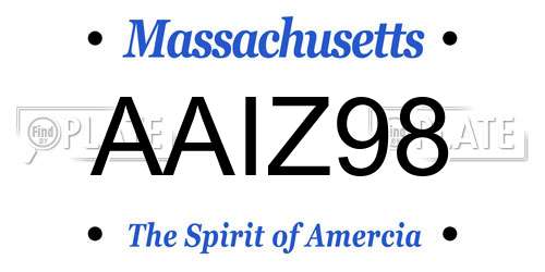 AAIZ98 Massachusetts License Plate