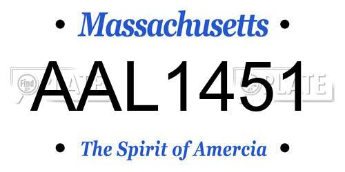 AAL1451 Massachusetts License Plate