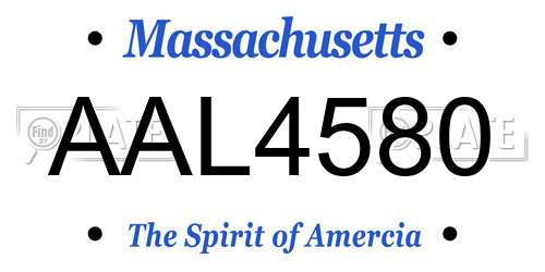 AAL4580 Massachusetts License Plate