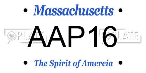 AAP16 Massachusetts License Plate