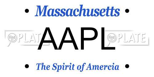 AAPL Massachusetts License Plate