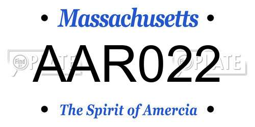 AAR022 Massachusetts License Plate