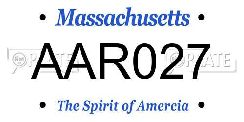 AAR027 Massachusetts License Plate