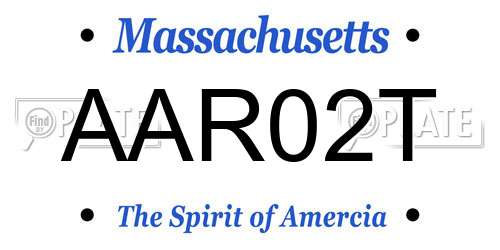 AAR02T Massachusetts License Plate
