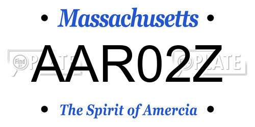 AAR02Z Massachusetts License Plate
