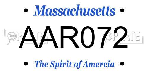 AAR072 Massachusetts License Plate