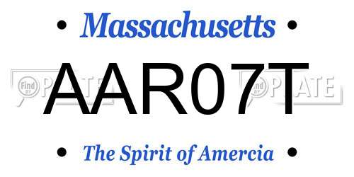 AAR07T Massachusetts License Plate