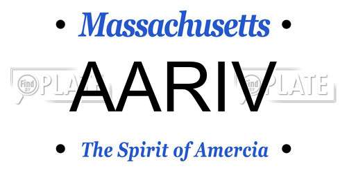 AARIV Massachusetts License Plate