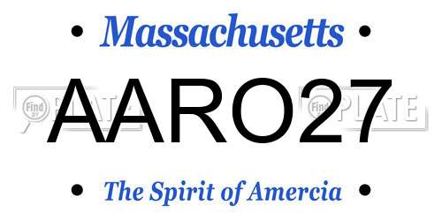 AARO27 Massachusetts License Plate