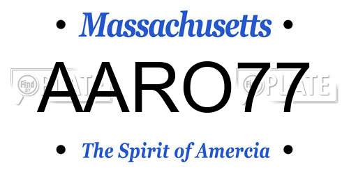 AARO77 Massachusetts License Plate