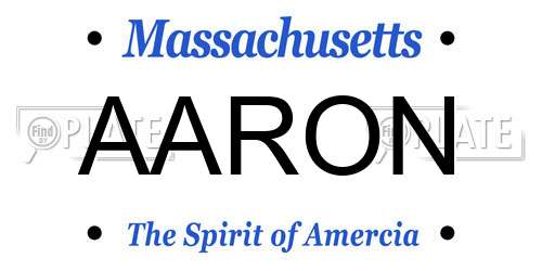 AARON Massachusetts License Plate