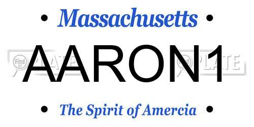 AARON1 Massachusetts License Plate