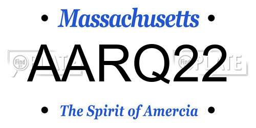 AARQ22 Massachusetts License Plate