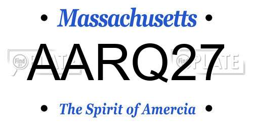 AARQ27 Massachusetts License Plate