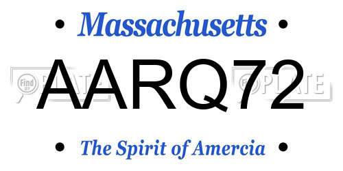AARQ72 Massachusetts License Plate