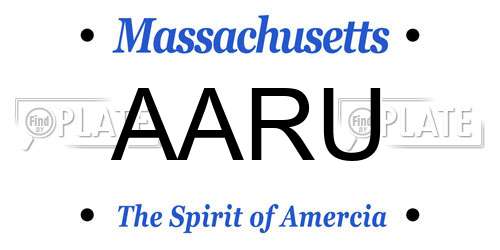 AARU Massachusetts License Plate