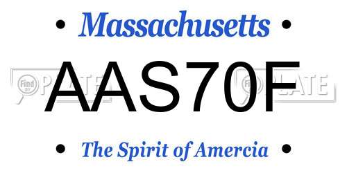 AAS70F Massachusetts License Plate