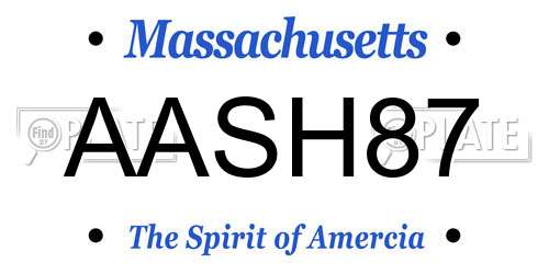 AASH87 Massachusetts License Plate