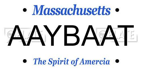 AAYBAAT Massachusetts License Plate