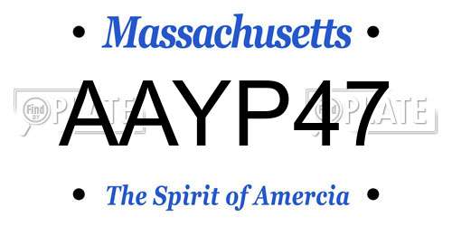 AAYP47 Massachusetts License Plate