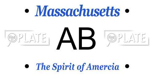 AB Massachusetts License Plate