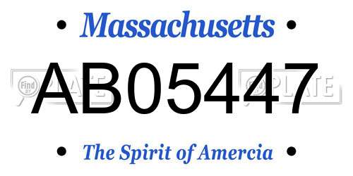 AB05447 Massachusetts License Plate