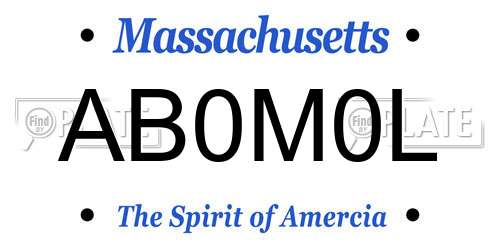 AB0M0L Massachusetts License Plate