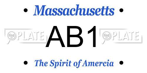 AB1 Massachusetts License Plate