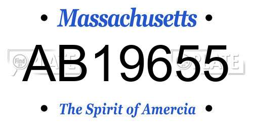 AB19655 Massachusetts License Plate