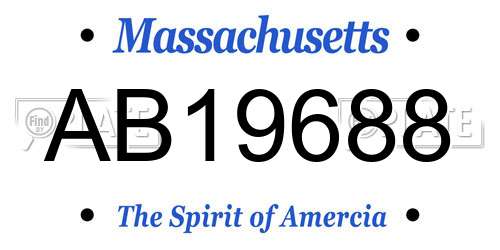 AB19688 Massachusetts License Plate