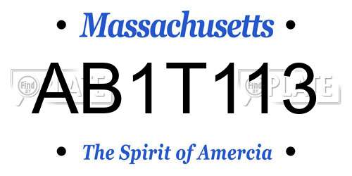 AB1T113 Massachusetts License Plate