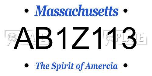 AB1Z113 Massachusetts License Plate
