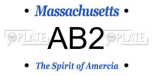 AB2 Massachusetts License Plate