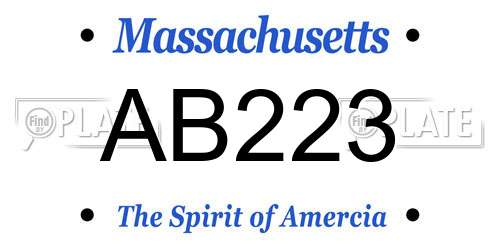 AB223 Massachusetts License Plate