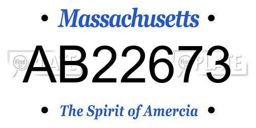 AB22673 Massachusetts License Plate