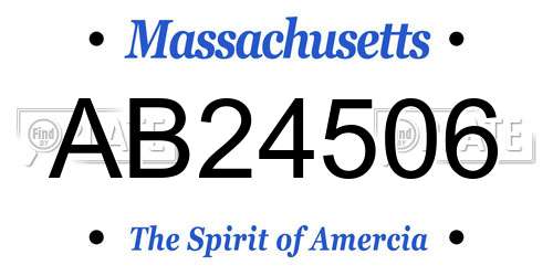 AB24506 Massachusetts License Plate