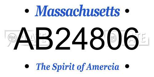 AB24806 Massachusetts License Plate