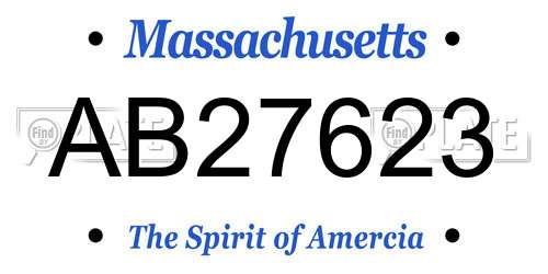AB27623 Massachusetts License Plate
