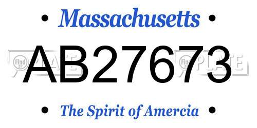 AB27673 Massachusetts License Plate