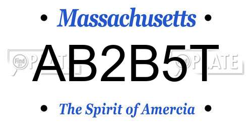 AB2B5T Massachusetts License Plate