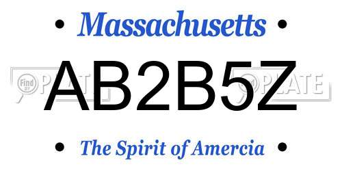 AB2B5Z Massachusetts License Plate