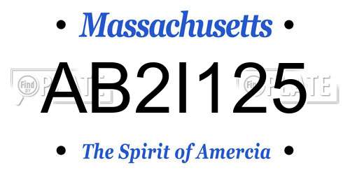 AB2I125 Massachusetts License Plate