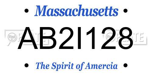 AB2I128 Massachusetts License Plate