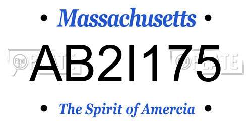 AB2I175 Massachusetts License Plate