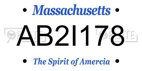 AB2I178 Massachusetts License Plate